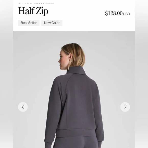 SPANX AirEssentials Half Zip in Storm - Picture 5 of 7